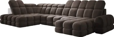 Obrázok produktu pre DomoHome rohová pohovka Tollo sivá látka Salvador ľavá strana 400x217x105 cm, pohovka v tvare U s funkciou spania, základňa 120x85x17 cm, elektricky nastaviteľná