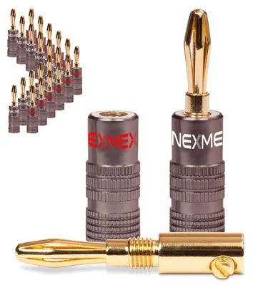 Produktbild von 28x Bananenstecker NEXMEX 24K vergoldet High End Stecker Banana Kabel bis 6mm²
