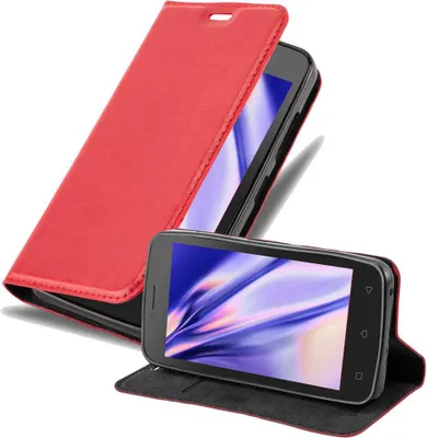 Produktbild von Cadorabo Hülle für Lenovo A PLUS Schutz Hülle in Rot Handyhülle Etui Case Cover Magnetverschluss
