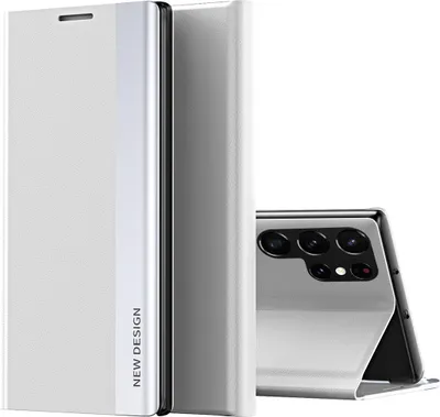 Image de Étui Galaxy S26 Ultra, étui de protection magnétique en cuirPolyuréthaneavec support pour Samsung Galaxy S26 Ultra blanc