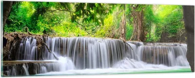 Produktbild von Bilder auf glas - Wasser Park Natur Landschaft - 90x30cm - Glasbilder - Wandbilder - Kunstdruck - zum Aufhängen bereit - Wanddekoration aus Glas - Glas Bilder - Wandbild auf Glas - GAB90x30-2502