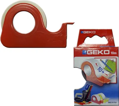 Zdjęcie produktu dla 6 Przezroczysta taśma klejąca 10 m z podajnikiem Geko