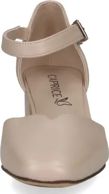 Produktbild von Caprice Damen Pumps Leder offen Riemchen Blockabsatz 9-22309-44, Größe:41 EU, Farbe:Beige