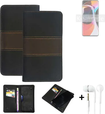 Produktbild von K-S-Trade Handyhülle + Kopfhörer kompatibel mit Xiaomi Mi 10 Schutzhülle Walletcase Bookstyle Tasche Schutz Case Hülle Wallet Cover Kunstleder
