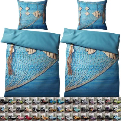 Obrázok produktu pre SANILO® Posteľná bielizeň 135x200 cm, 100% najjemnejšia bavlna, 4-dielna, obliečka na prikrývku, obliečka na vankúš 80x80 cm - Seafaring