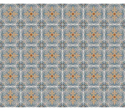 Image de Autocollants pour carrelage pour la cuisine et la salle de bain – 30 autocollants pour carrelage de style Azulejos Cirioco – 30 autocollants, 10 x 10 cm