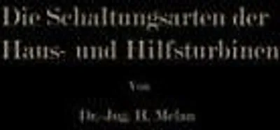Produktbild von Die Schaltungsarten der Haus- und Hilfsturbinen