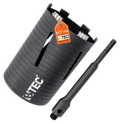 Produktbild von Diamant Bohrkrone NEXT GENERATION Ø 127 mm mit SDS+ Adapter 200 mm Nutzlänge 180 mm Segmenthöhe 10 mm Beton Mauerwerk Poroton Ziegel Porenbeton Tonrohr