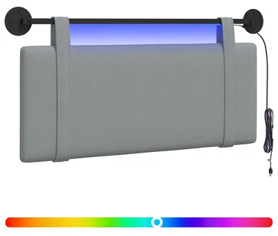 Produktbild von Hängendes Kopfteil Mit LED Licht Hellgrau Stoff