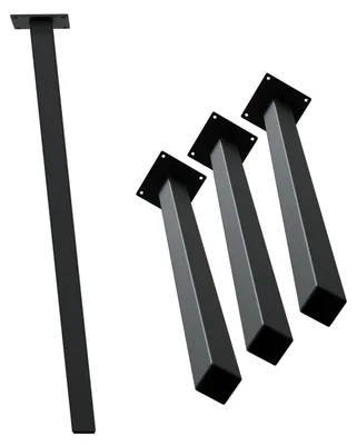 Produktbild von HAGO24 Tischbeine Set 4 Stück Möbelfuß schräg 96° Stahl schwarz 4x4cm 72cm Couchtischbank DIY Tischgestell Schraubfüße
