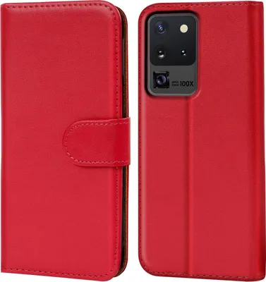 Produktbild von Conie Klapp Tasche für Samsung Galaxy S20 Ultra Kartenfach Rundumschutz Hülle in Rot