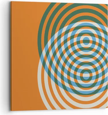 Produktbild von Bild auf Leinwand - Leinwandbild - Einteilig - Abstraktion Modern Kreise - 70x70cm - Wand Bild - Wanddeko - Wandbilder - Leinwanddruck - Bilder - Wanddekoration - Leinwand bilder - AC70x70-4448