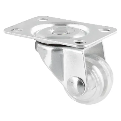 Produktbild von WAGNER Möbelrolle / Lenkrolle - Ø 25 mm, transparent, Stahl verzinkt, Anschraubplatte, Tragkraft 15 kg - 01215501