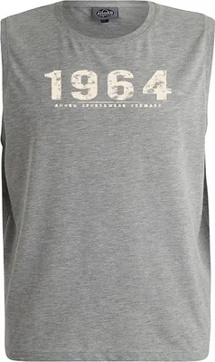 Produktbild von Übergrößen Tanktop Vintage Number beige AHORN SPORTSWEAR Grey Melange 7XL