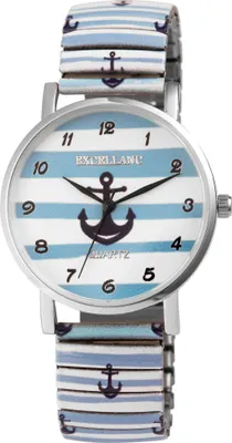 Produktbild von Excellanc Damenuhr mit Zugarmband, Edelstahl, maritim