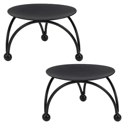 8er-Set schwarze eiserne Kerzenhalter, 68x44 mm, für Tischdeko