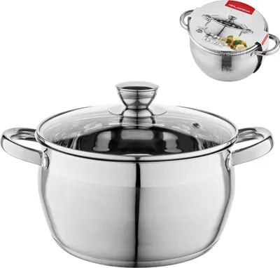 Obrázek produktu pro Hrnec na vaření INDUCTION Hrnec na polévku z nerezové oceli s poklicí FLORINA OLIVER 5 l