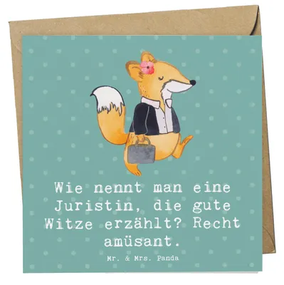 Produktbild von Mr. & Mrs. Panda Grußkarte Juristin Humor - Meeresbrise - Geschenk, Jura, handgefertigte Geschenke, doppelkarte, Beruf, faltkarte, Gesetz, kreative, Klappkarte