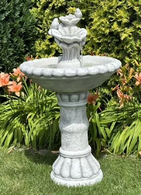 Image de Casa Padrino Fontaine baroque grise Ø 63 x H. 109 cm