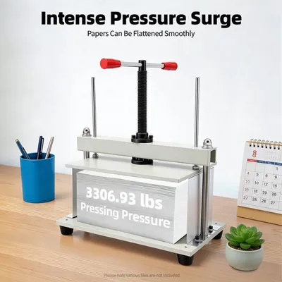 Productafbeelding van Papierpersmachine A4 Handmatig - 1.5 Ton Druk - 14.5 cm Platdrukdikte - Voor Kantoor En Boekbinden