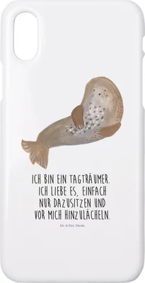 Produktbild von Mr. & Mrs. Panda Iphone 10 Handyhülle Robbe Lachen - Weiß - Geschenk, Seehund, Ostsee, X, Lustige Sprüche, Nordsee, Handy, Strand, Robben, Cover, Hülle