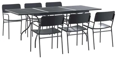 Zdjęcie produktu dla vidaXL Zestaw jadalniany ogrodowy 7 szt. stal antracytowa