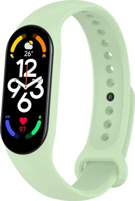 Produktbild von Sport Ersatz Armband für Xiaomi Mi Band 5 7 6 NFC Amazfit Band 5 Loop Silikon, Farbe:Matcha Grün
