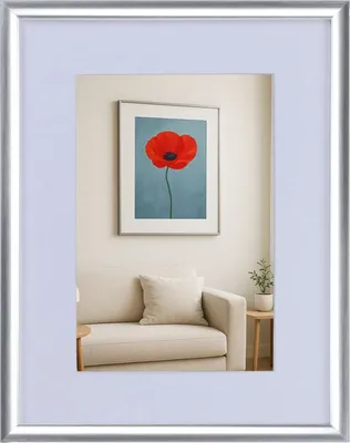 Produktbild von New Lifestyle Kunststoff Bilderrahmen mit Passepartout & Klarglas Collage Wanddeko Poster - Farbe: Silber | Format: 15x20