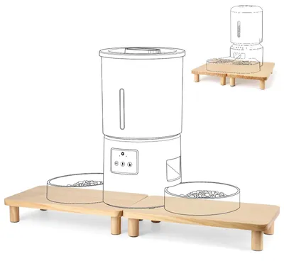 Produktbild von Erhöhter Holzständer für Katzenfutterautomat