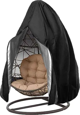 Produktbild von 600D Hängeschaukel-Doppel-Ei-Stuhl-Abdeckung, Garten, Terrasse, Outdoor, Sonne, wasserdicht，230*200cm（Schwarz）