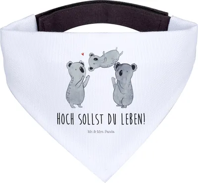 Produktbild von Mr. & Mrs. Panda Halstuch Für Hunde Koalas Feiern - Weiß - Geschenk, Hund, Koala, Happy Birthday, Geburtstag, Dreieckstuch, Herz, Bandana, Hals Tuch, Liebe