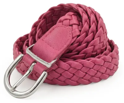Produktbild von styleBREAKER Damen Flechtgürtel schmal aus Kunstleder | 2,8 cm breit | geflochtener Gürtel mit silberner Dornschließe | One Size 110 cm lang