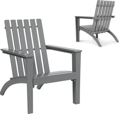 Immagine prodotto di Sedia Adirondack KOMFOTTEU in legno di acacia, sedia da giardino con schienale e braccioli, sedia in legno ergonomica, poltrona da giardino fino a 160 kg, sedia relax per balcone, giardino, spiaggia (grigia)