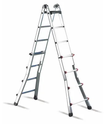 Immagine prodotto di Scala telescopica in alluminio con 2 x 12 gradini, altezza min./max. 1,81 m/6,35 m, 15,0 kg 146712