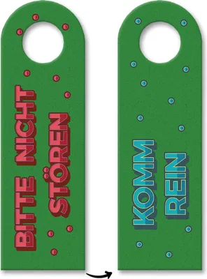 Produktbild von Bitte nicht stören oder Komm rein Türhänger im Retro-Stil in Grün Zimmertüre WG