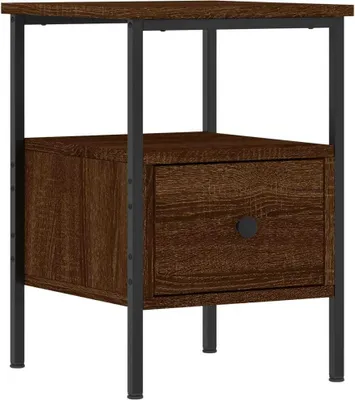 Zdjęcie produktu dla vidaXL Stolik nocny brązowy dąb 34x36x50 cm materiał drewnopochodny