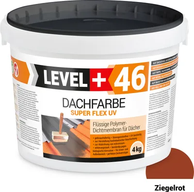 Produktbild von Dachfarbe elastische Sockelfarbe Dachlack UV-beständig Super Flex 4Kg Ziegelrot LEVEL+ RM46