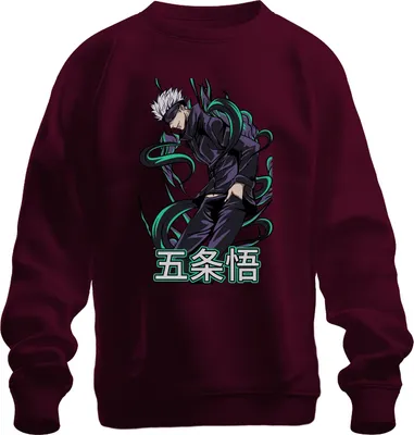 Immagine prodotto di Jujutsu Kaisen Gojo 五条悟 Anime Otaku Gift Cool Blindfold Unisex Felpa Pullover, Borgogna, L