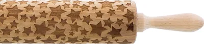 Produktbild von Holz Teigroller mit Sterne Prägung