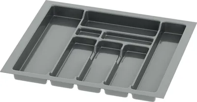 Produktbild von Sossai Besteckeinsatz Divio für Schubladen 60cm | 53 x 49 cm | Anthrazit Besteckkasten Schubladeneinsatz