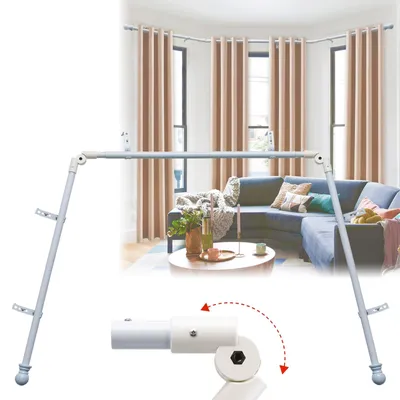 Produktbild von Erkerfenster-Gardinenstangen, 91,4–406,4 cm, robuste Eckvorhangstange, verstellb