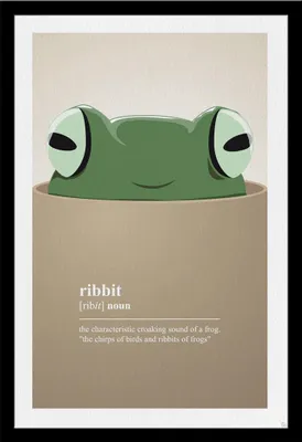 Image de Fun - Poster - Ribbit + cadre interchangeable, Shinsuke® Maxi MDF noir, vitre acrylique