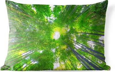 Produktbild von MuchoWow® Outdoor Kissen - Baumkronen im Arashiyama-Bambuswald - 60x40 cm - Wetterfest - Lounge Kissen - Zierkissen - Kissen für Innenräume