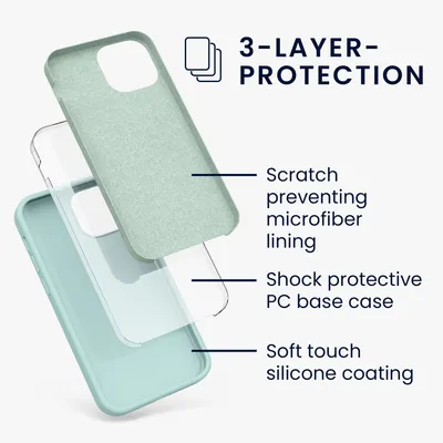 Produktbild von kwmobile Handyhülle für iPhone 13 mini Hülle, für iPhone 13 mini Case - Hülle Silikon - kabelloses Laden - Mintgrün