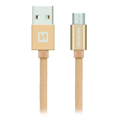 Produktbild von Schweiz Daten Kabel Textilien USB / Micro USB 1,2 M Gold
