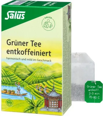 Obrázok produktu pre Salus, zelený čaj 15 filtrovaných vrecúšok, bez kofeínu