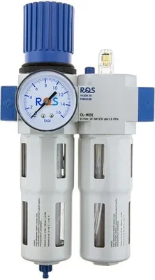 Obrázek produktu pro RQS OU-3/4-MIDI reduktor tlaku s manometrem, odlučovač vody, olejnička (mlhovač oleje)