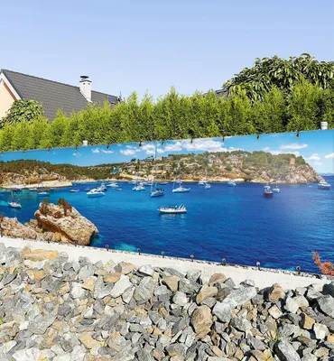 Produktbild von Zaunbanner Strand am Hafen Sichtschutz Garten Zaun