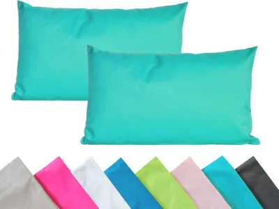 Produktbild von JACK 2er Set Outdoor Kissenhülle Kissenbezug 40x60cm Wasserfest Sitzkissen Lounge Kissen Garten Stuhl Lotus Effekt, Farbe:Aqua