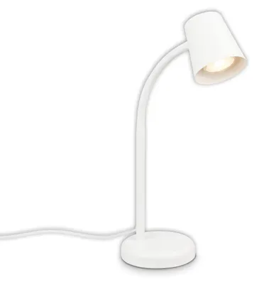 Image de BRILONER - Lampe de chevet avec interrupteur filaire, orientable, GU10, max. 9W, lampe de bureau, lampe table salon, 13x38,5 cm, blanc